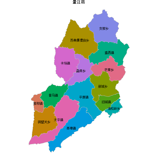 盈江县乡镇地图shp数据WGS84坐标系.shp