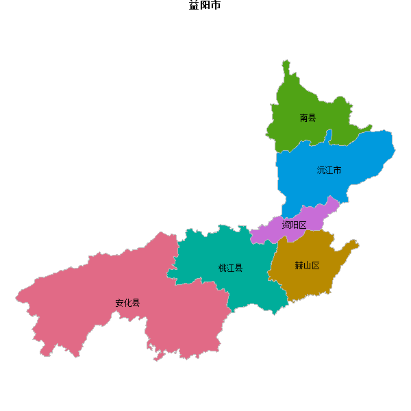 益阳市地图shp数据WGS84坐标系.shp