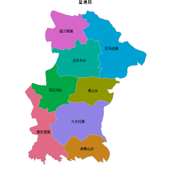 盐池县乡镇地图shp数据WGS84坐标系.shp