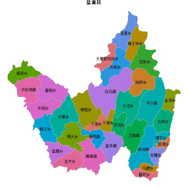 盐源县乡镇地图shp数据WGS84坐标系.shp