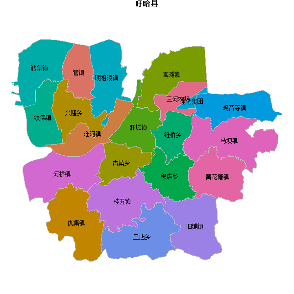 盱眙县乡镇地图shp数据WGS84坐标系.shp