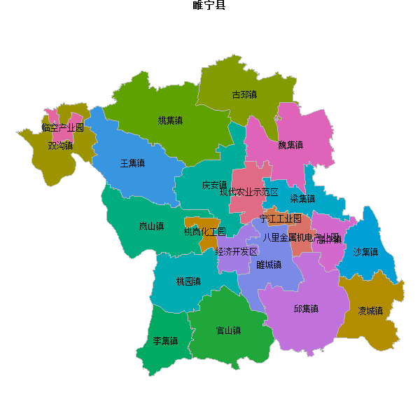 睢宁县乡镇地图shp数据WGS84坐标系.shp