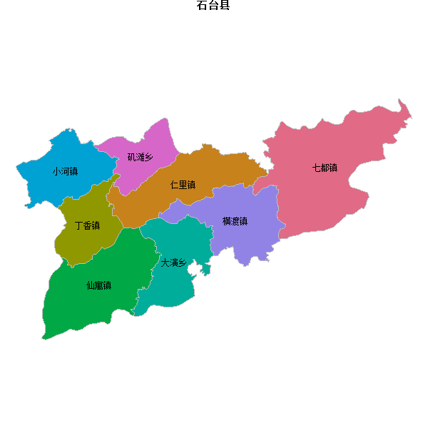 石台县乡镇地图shp数据WGS84坐标系.shp