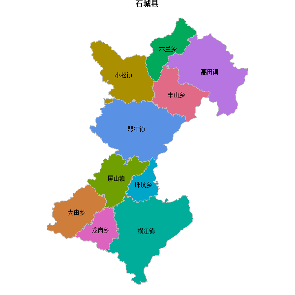 石城县乡镇地图shp数据WGS84坐标系.shp