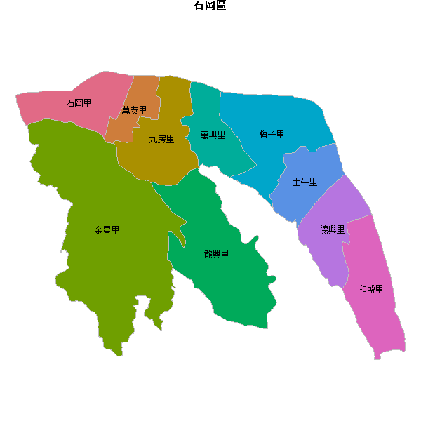 石岡區乡镇地图shp数据WGS84坐标系.shp