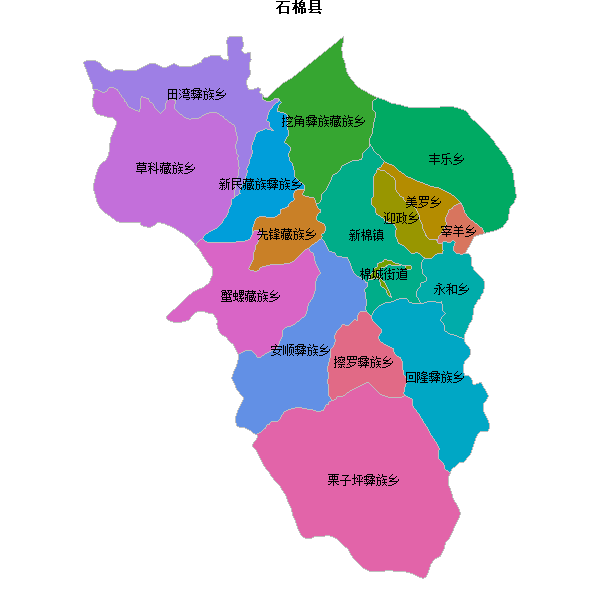 石棉县乡镇地图shp数据WGS84坐标系.shp
