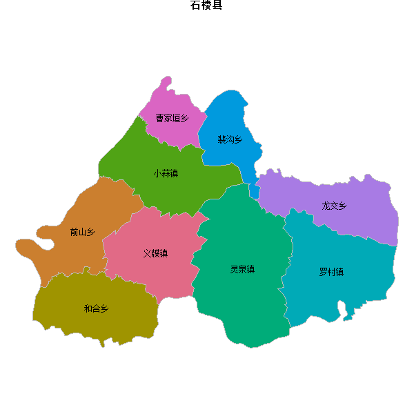 石楼县乡镇地图shp数据WGS84坐标系.shp