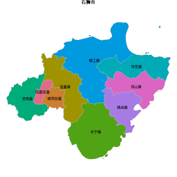 石狮市乡镇地图shp数据WGS84坐标系.shp