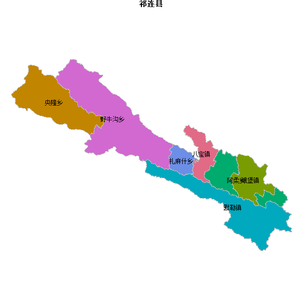 祁连县乡镇地图shp数据WGS84坐标系.shp