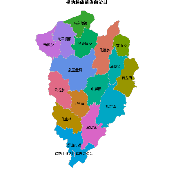 禄劝彝族苗族自治县乡镇地图shp数据WGS84坐标系.shp
