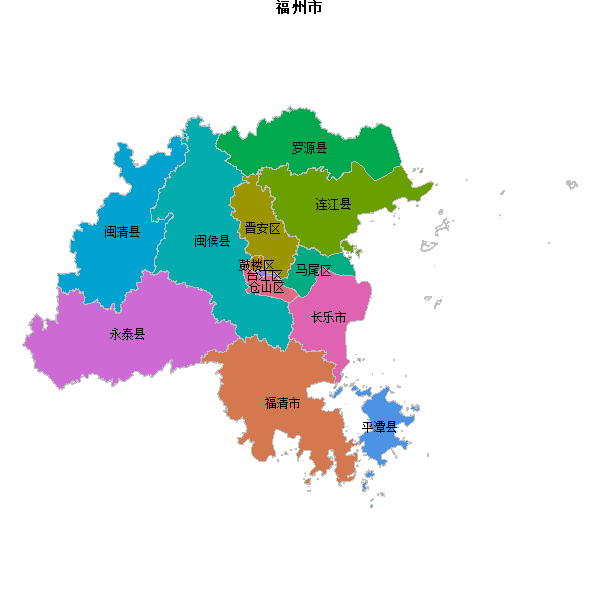 福州市地图shp数据WGS84坐标系.shp