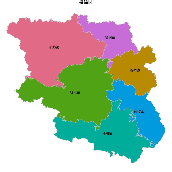 福绵区乡镇地图JSON数据WGS84坐标系.json