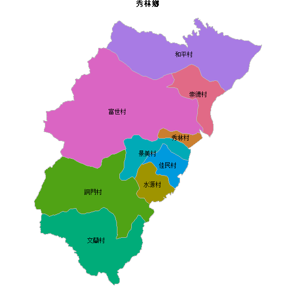 秀林鄉乡镇地图shp数据WGS84坐标系.shp