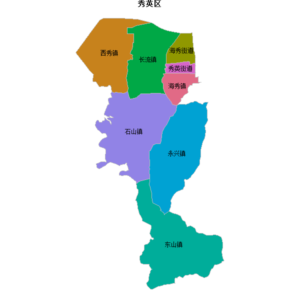 秀英区乡镇地图shp数据WGS84坐标系.shp