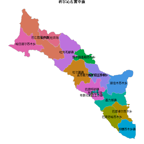 科尔沁右翼中旗乡镇地图shp数据WGS84坐标系.shp