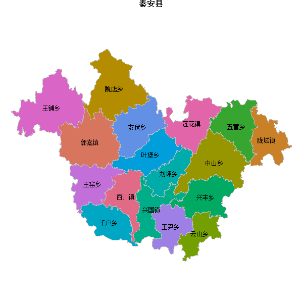 秦安县乡镇地图shp数据WGS84坐标系.shp
