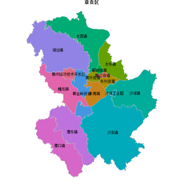 章贡区乡镇地图shp数据WGS84坐标系.shp