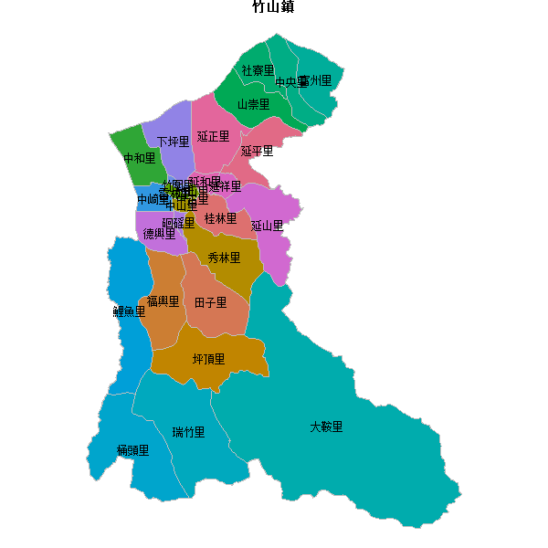 竹山鎮乡镇地图shp数据WGS84坐标系.shp