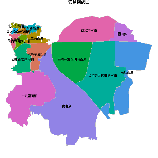 管城回族区乡镇地图shp数据WGS84坐标系.shp
