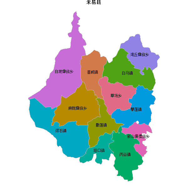 米易县乡镇地图shp数据WGS84坐标系.shp