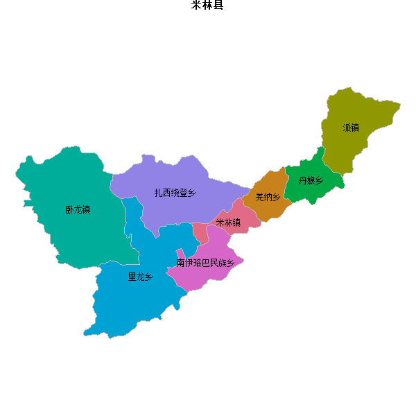 米林县乡镇地图shp数据WGS84坐标系.shp