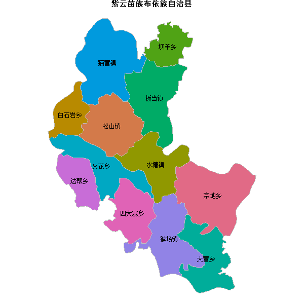 紫云苗族布依族自治县乡镇地图shp数据WGS84坐标系.shp