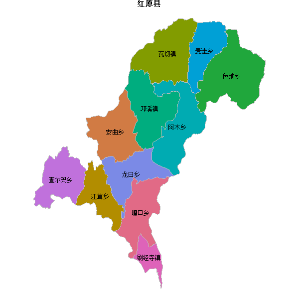 红原县乡镇地图shp数据WGS84坐标系.shp