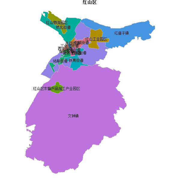 红山区乡镇地图shp数据WGS84坐标系.shp