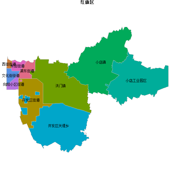 红旗区乡镇地图shp数据WGS84坐标系.shp