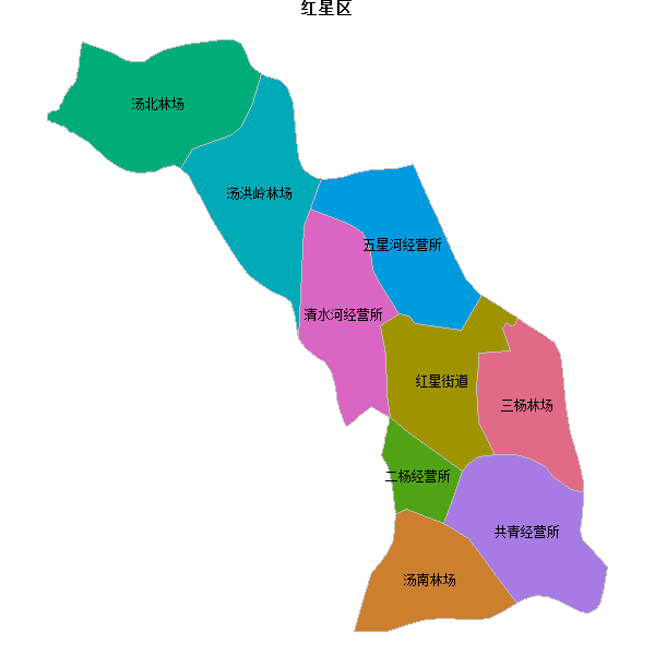 红星区乡镇地图shp数据WGS84坐标系.shp