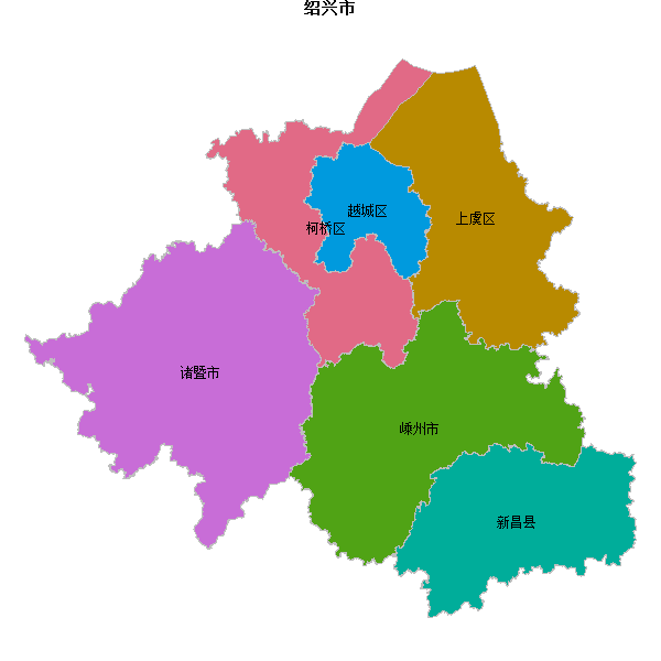 绍兴市地图shp数据WGS84坐标系.shp