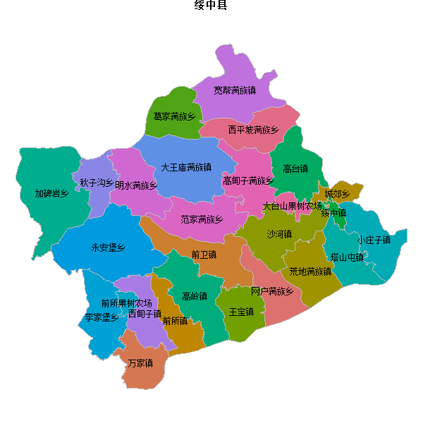 绥中县乡镇地图shp数据WGS84坐标系.shp
