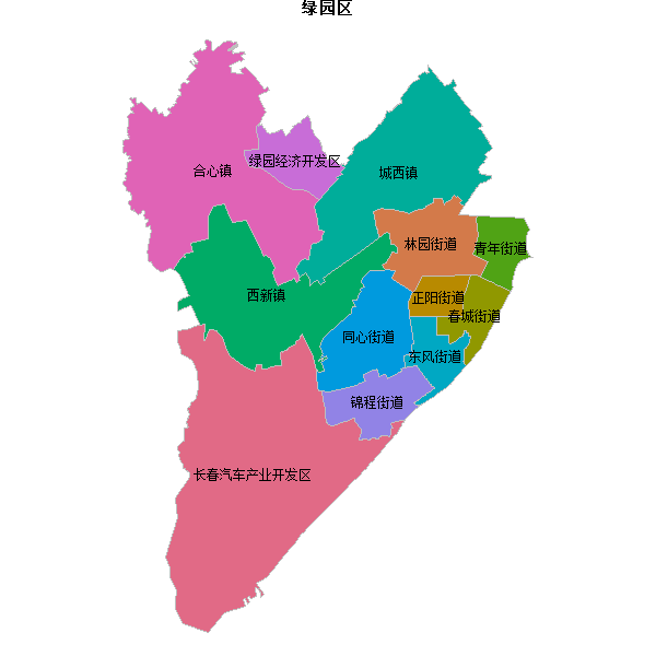 绿园区乡镇地图shp数据WGS84坐标系.shp