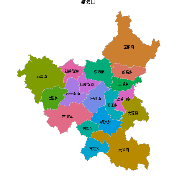 缙云县乡镇地图shp数据WGS84坐标系.shp