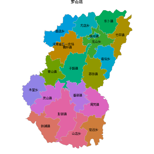 罗山县乡镇地图shp数据WGS84坐标系.shp