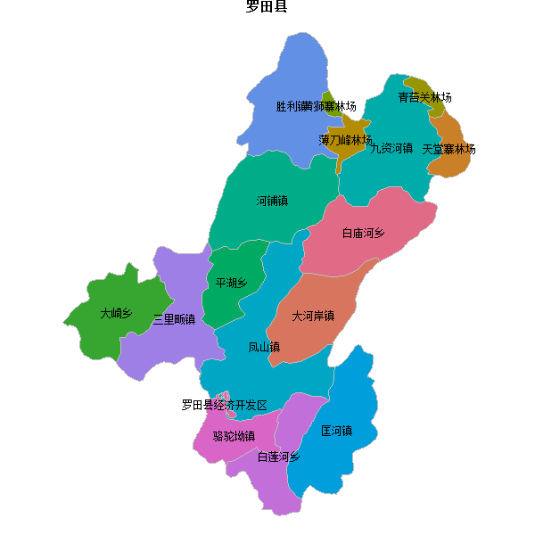罗田县乡镇地图shp数据WGS84坐标系.shp