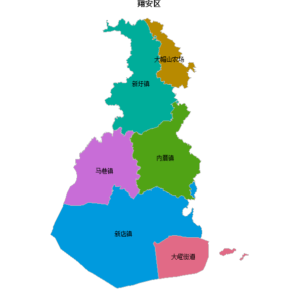 翔安区乡镇地图shp数据WGS84坐标系.shp