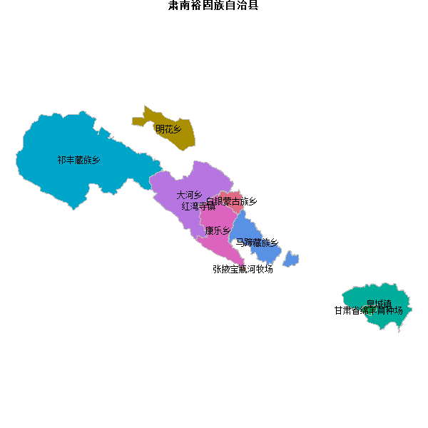 肃南裕固族自治县乡镇地图shp数据WGS84坐标系.shp