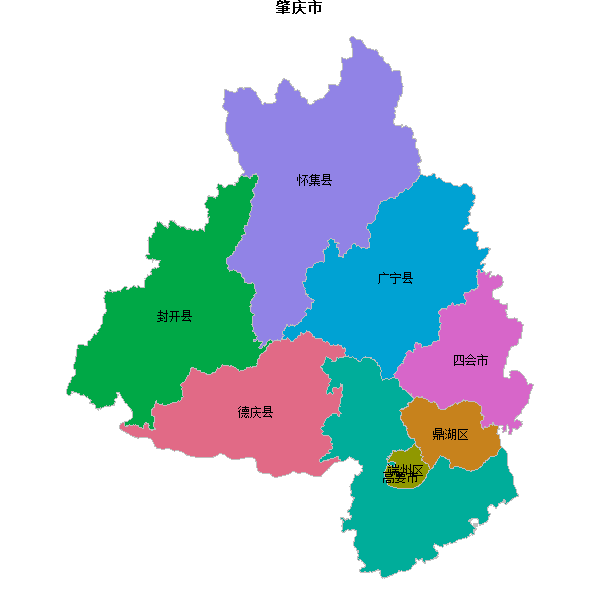 肇庆市地图shp数据WGS84坐标系.shp
