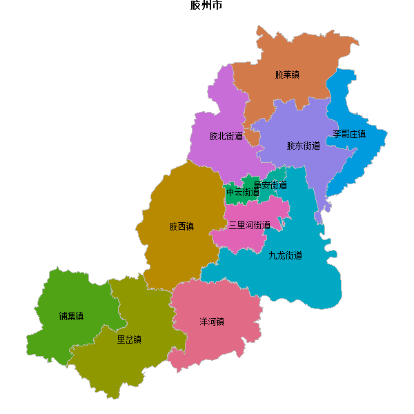 胶州市乡镇地图shp数据WGS84坐标系.shp