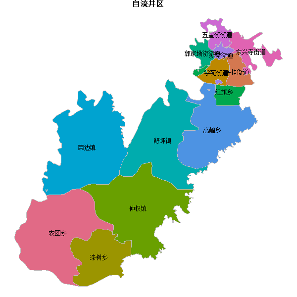 自流井区乡镇地图shp数据WGS84坐标系.shp