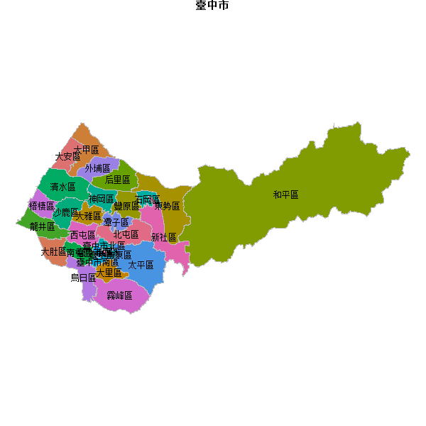 臺中市地图shp数据WGS84坐标系.shp