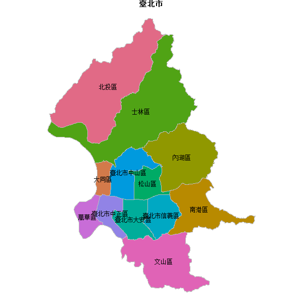 臺北市地图shp数据WGS84坐标系.shp
