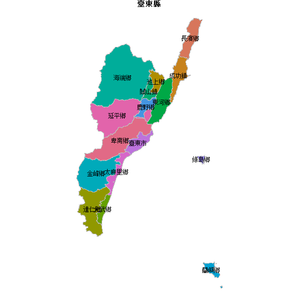 臺東縣地图shp数据WGS84坐标系.shp