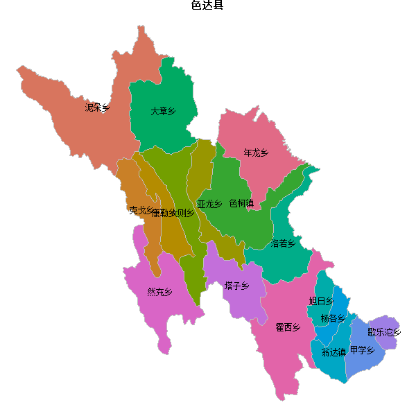 色达县乡镇地图shp数据WGS84坐标系.shp