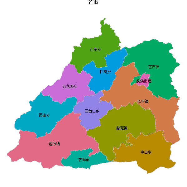 芒市乡镇地图shp数据WGS84坐标系.shp