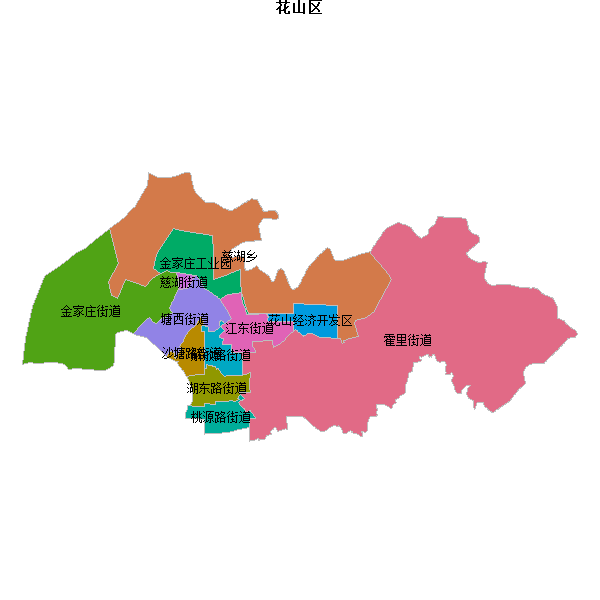 花山区乡镇地图shp数据WGS84坐标系.shp