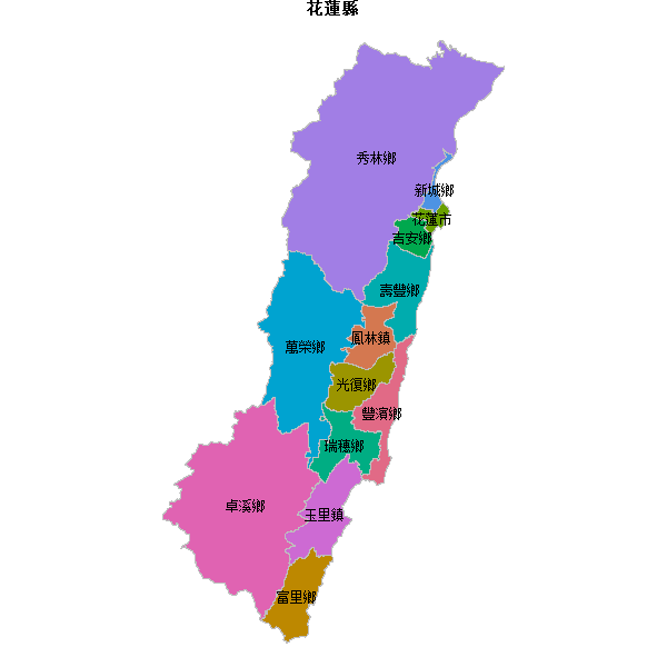 花蓮縣地图shp数据WGS84坐标系.shp