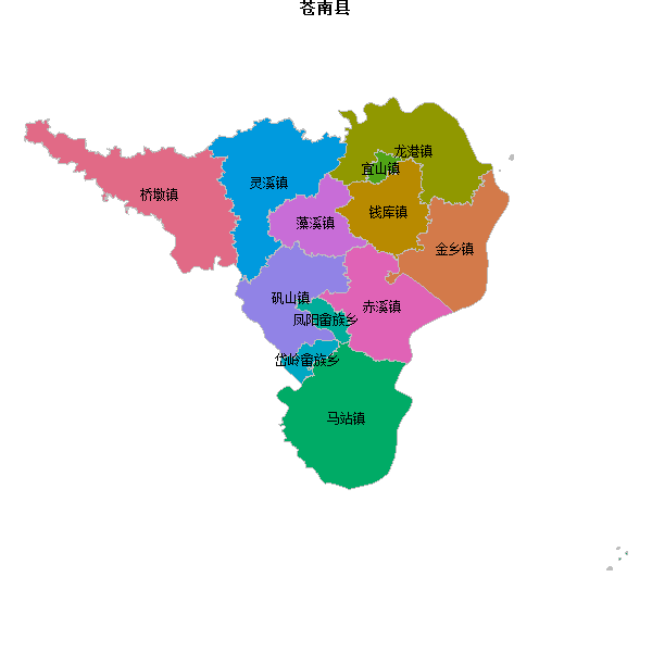 苍南县乡镇地图shp数据WGS84坐标系.shp