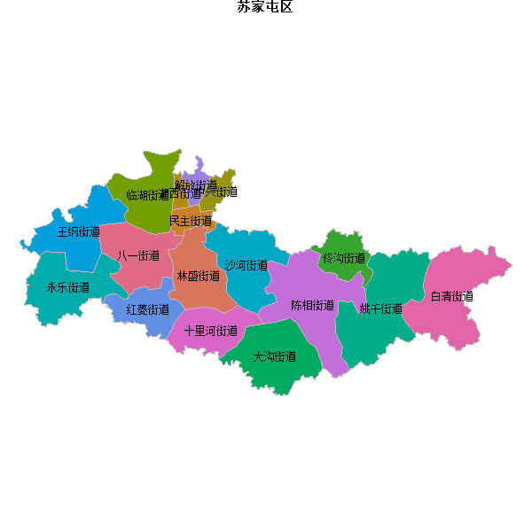 苏家屯区乡镇地图shp数据WGS84坐标系.shp